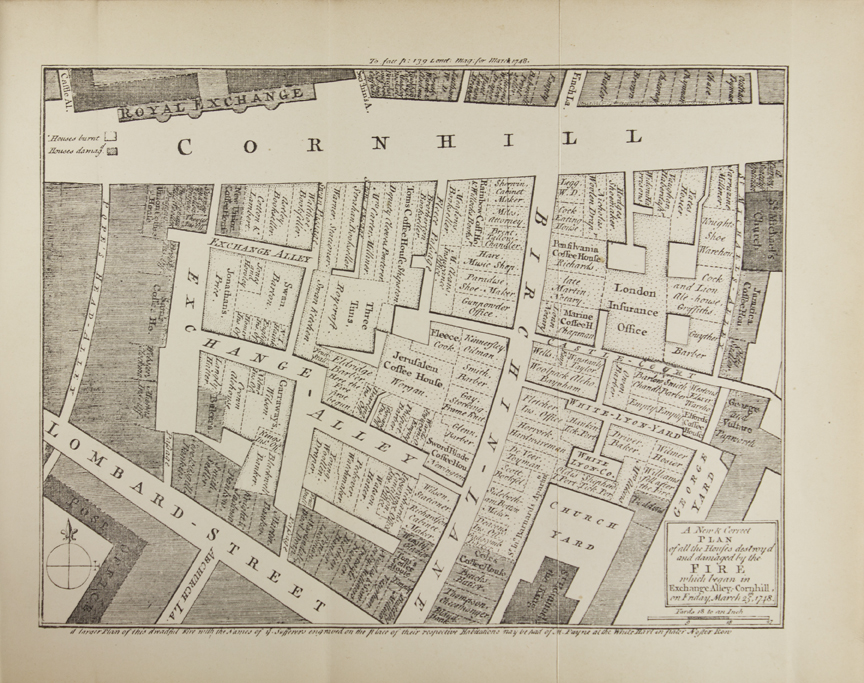 Map of Exchange Alley, Cornhill