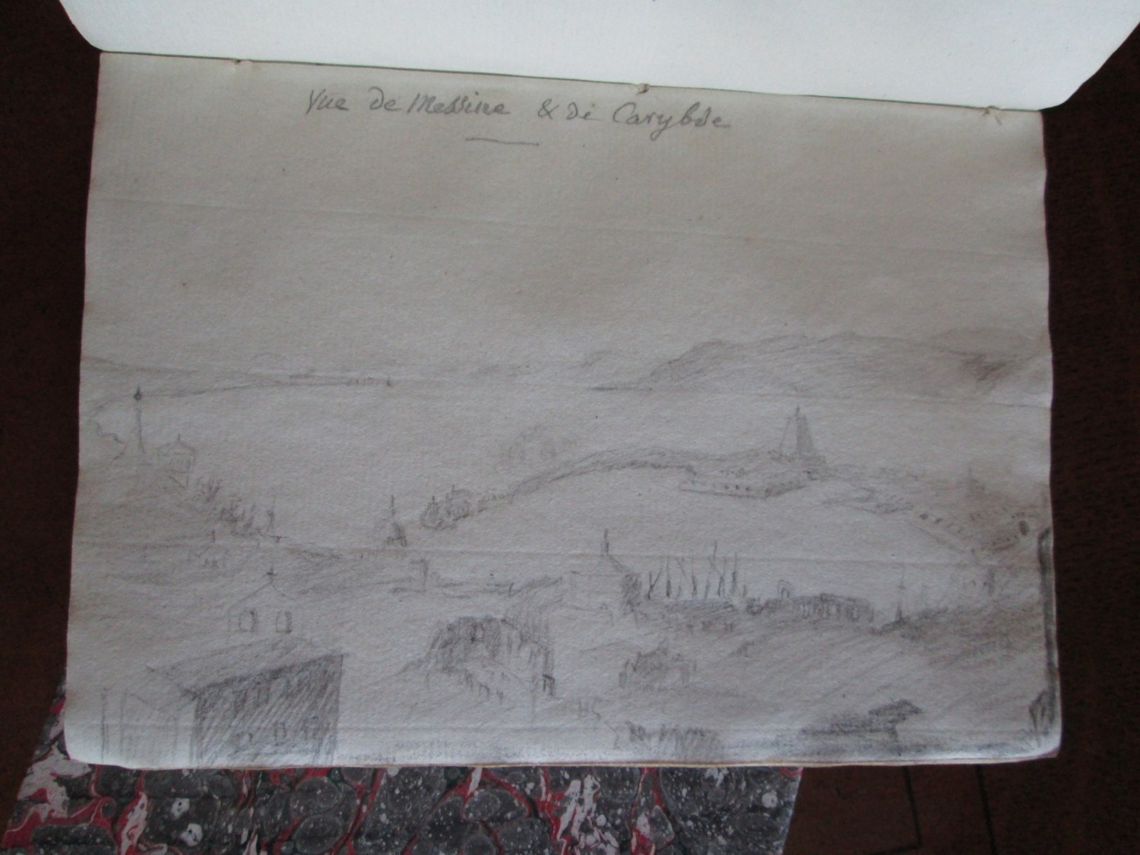 A drawing of a port in the Mediterranean from notebook number 5